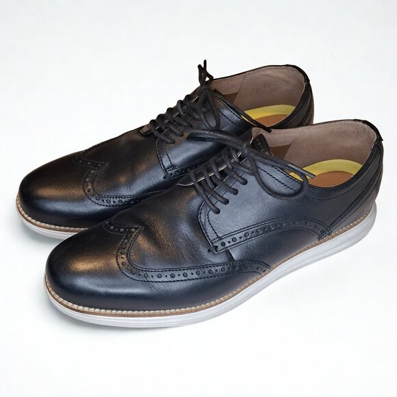 Cole Haan Mens Original Grand Wingtip Oxford C26469 Shoes Black Size 11 - Picture 1 of 10